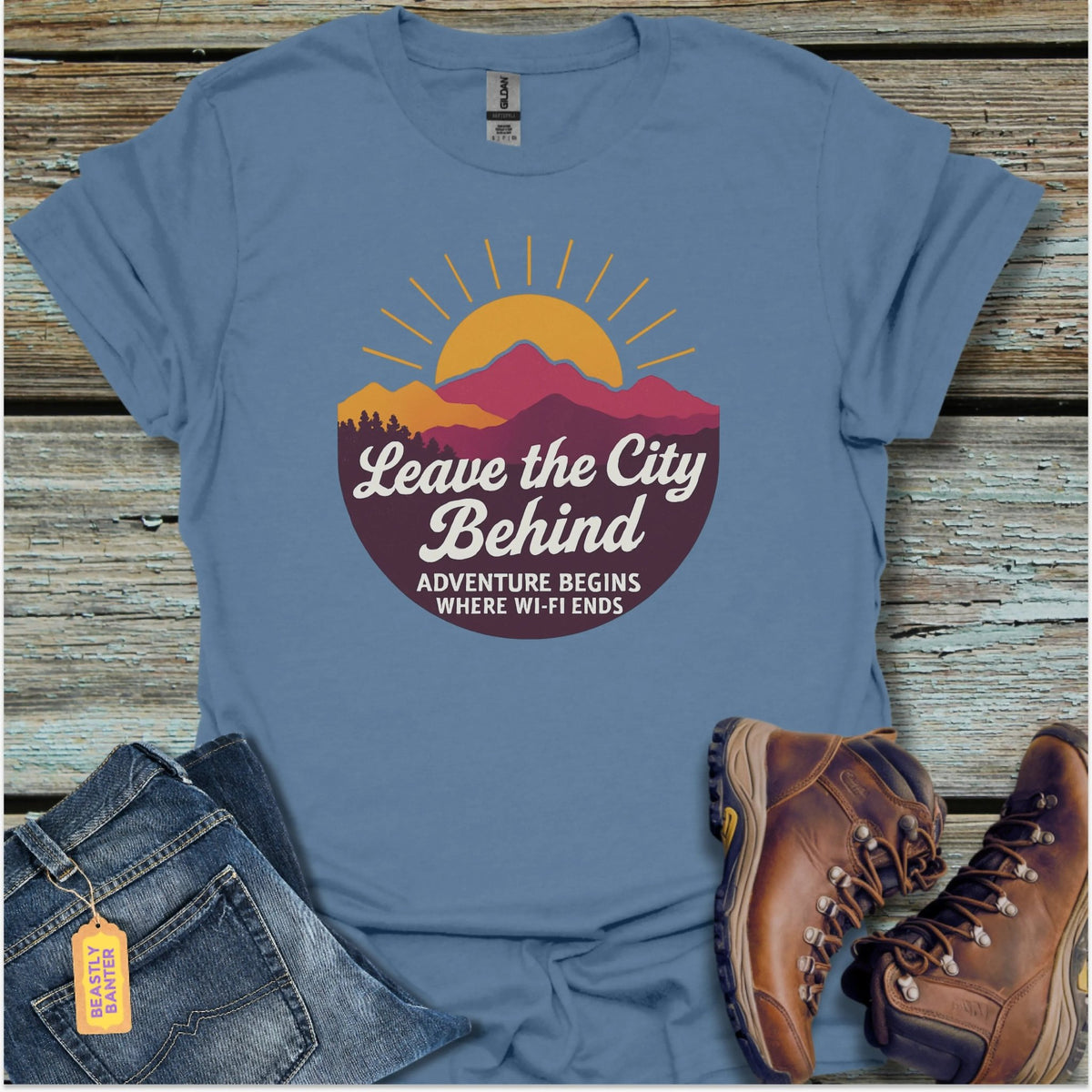 Leave the City Behind Hiking T-Shirt - Beastly Banter