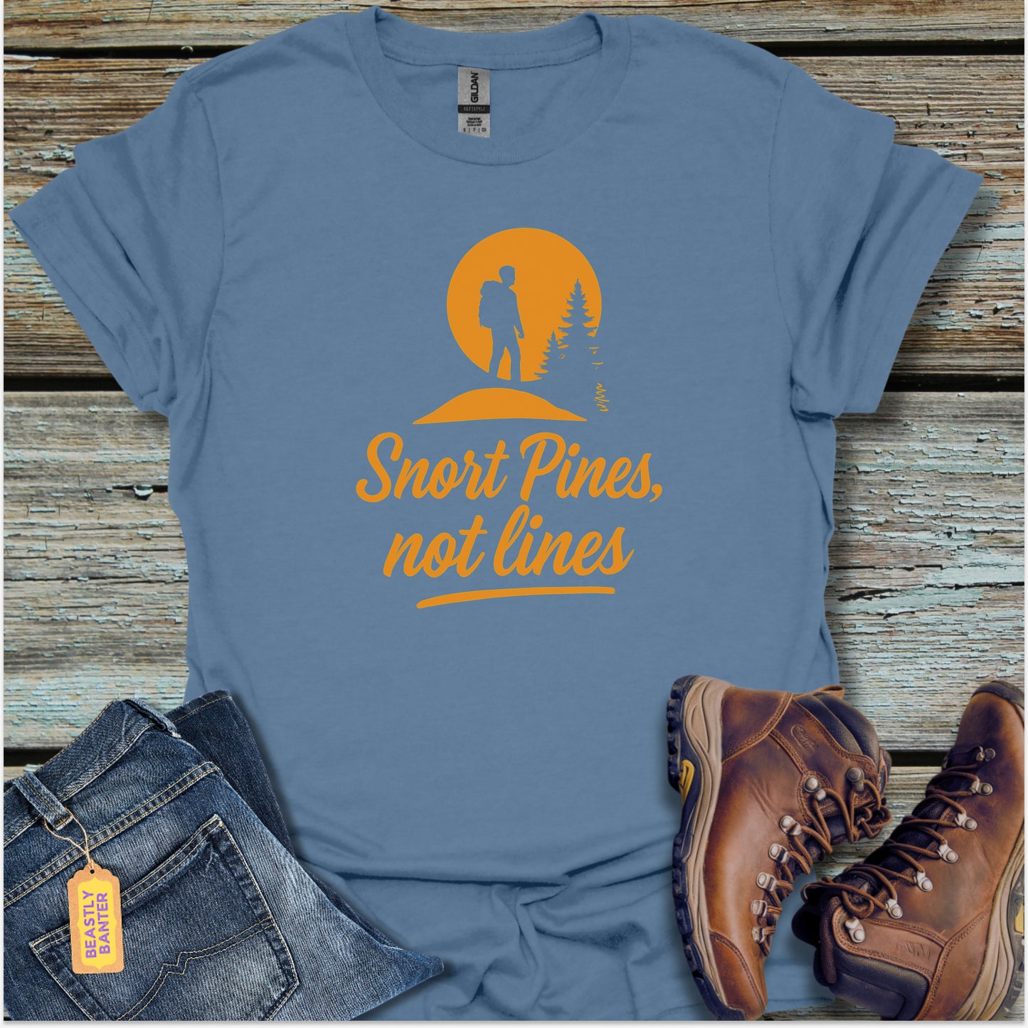 Snort Pines, Not Lines Hiker T-Shirt