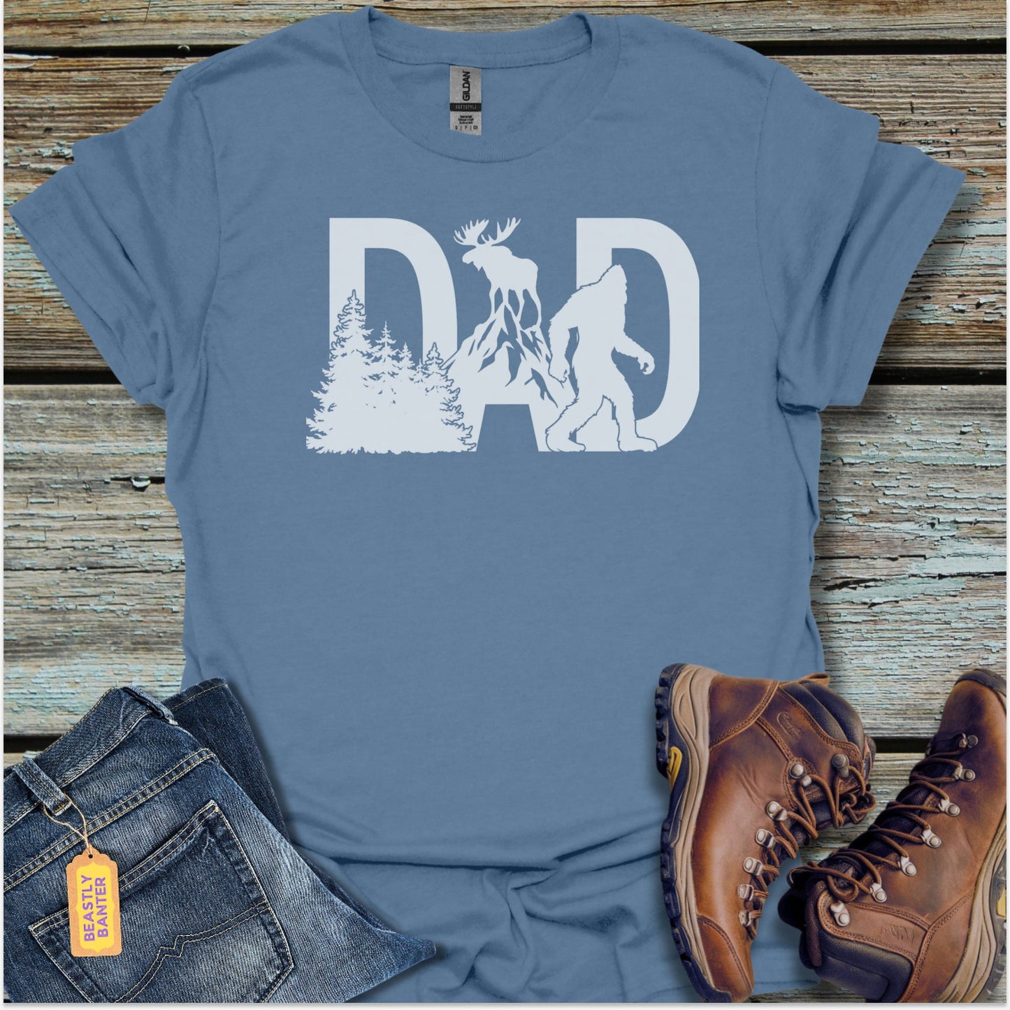 Bigfoot Moose Wild Dad T-Shirt - Beastly Banter