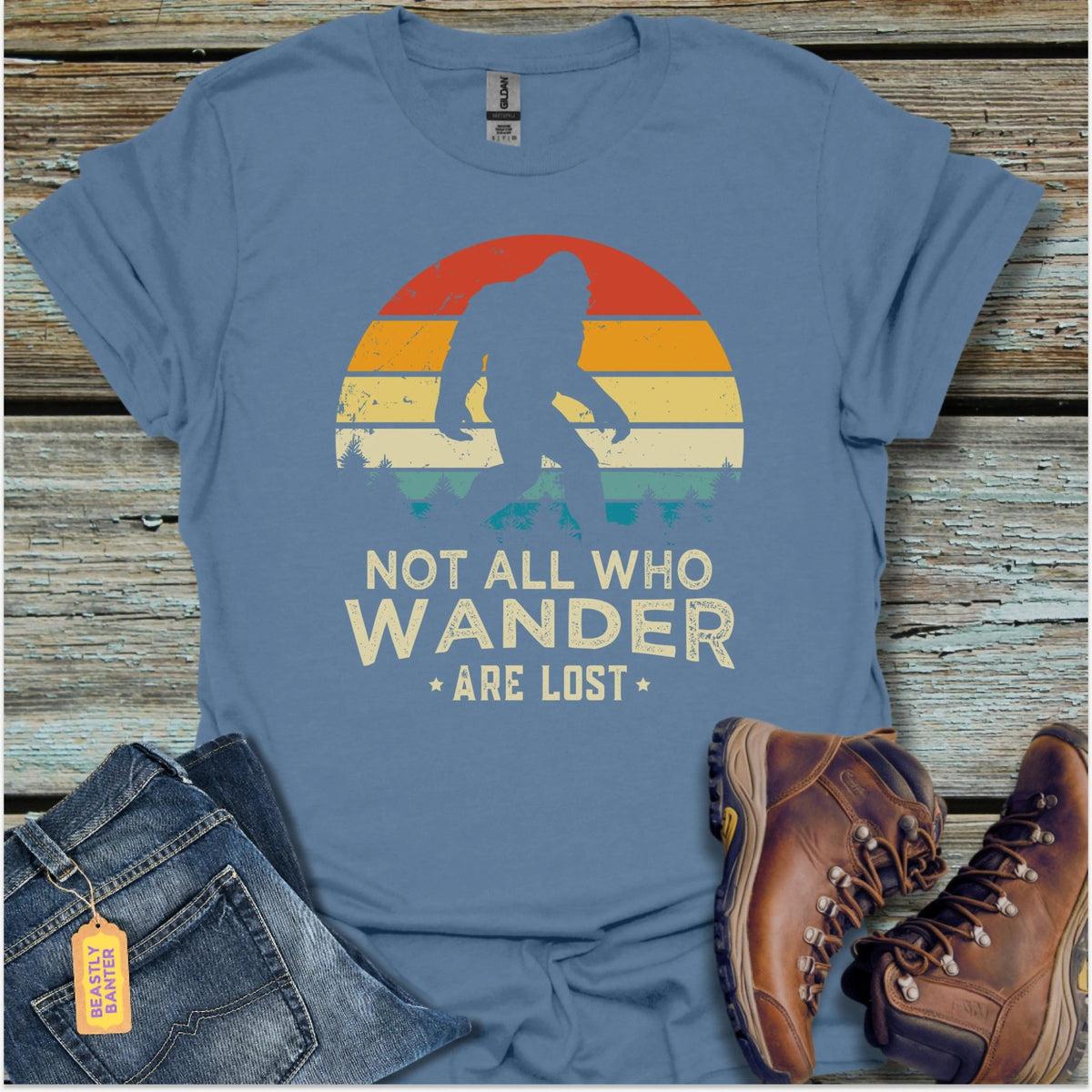 Bigfoot Not All Who Wander T-Shirt - Beastly Banter