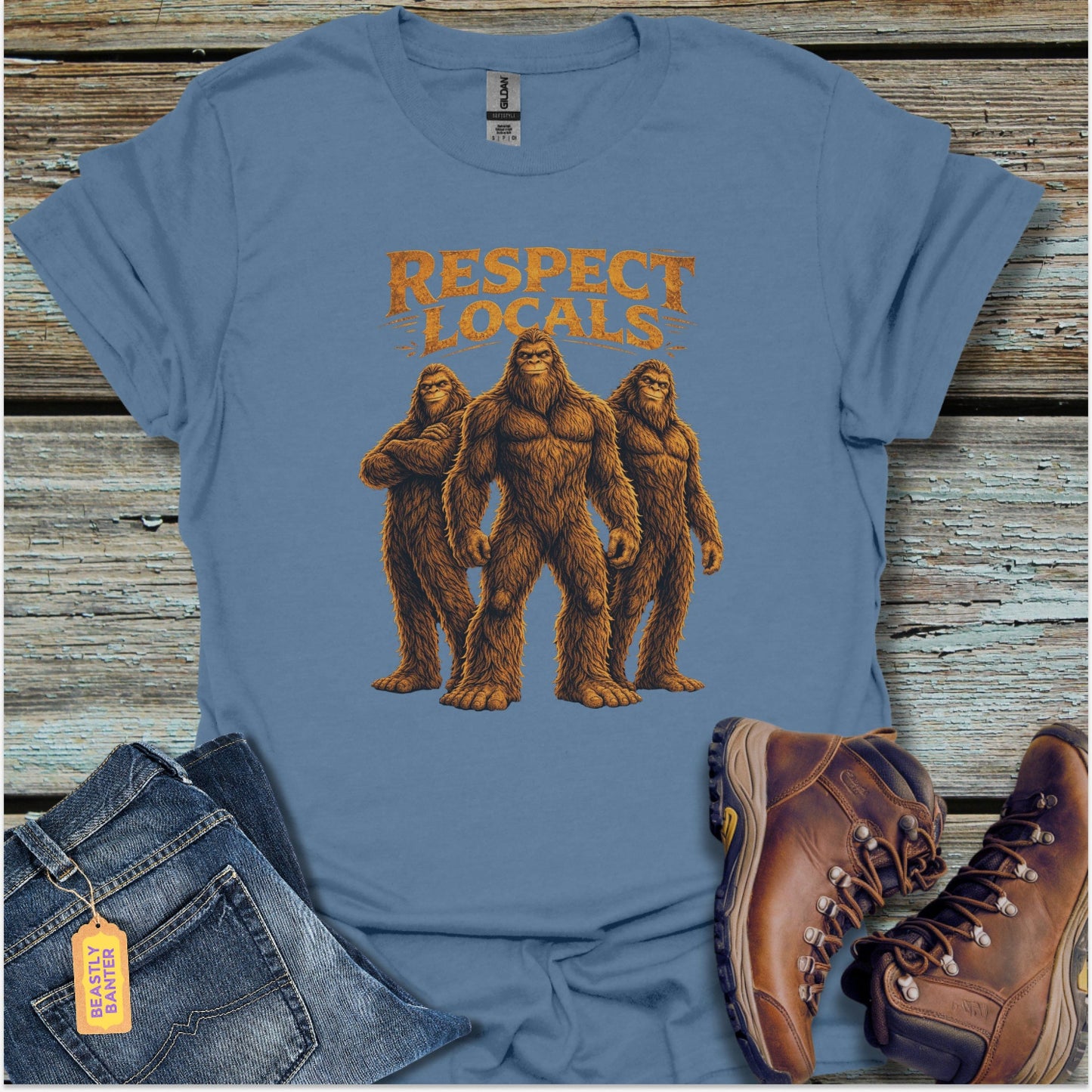Respect Locals Bigfoot Crew T-Shirt - Beastly Banter
