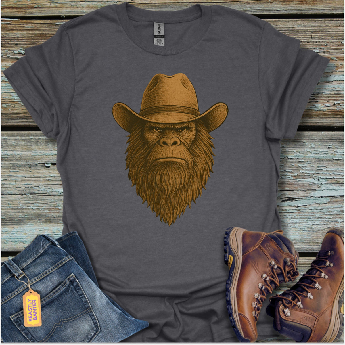 Bigfoot Cowboy T-Shirt - Beastly Banter