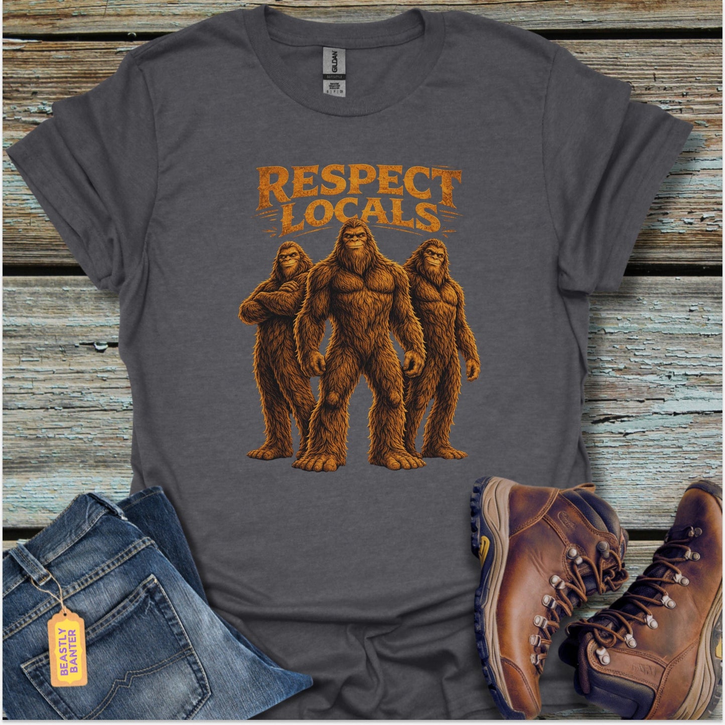 Respect Locals Bigfoot Crew T-Shirt - Beastly Banter