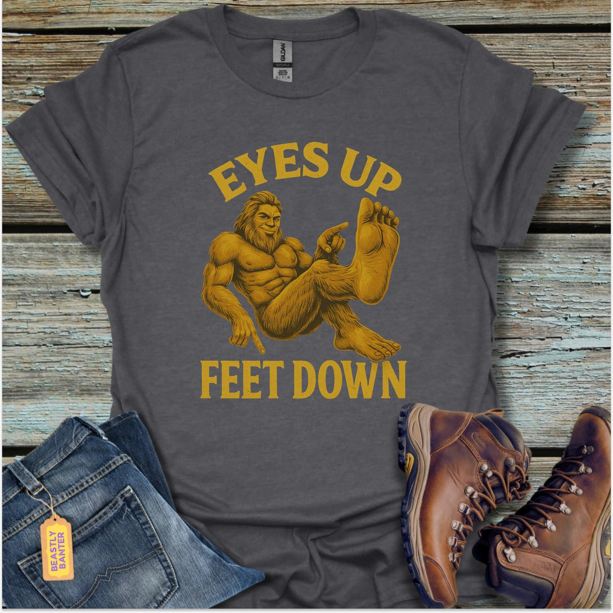 Eyes Up Bigfoot T-Shirt - Beastly Banter