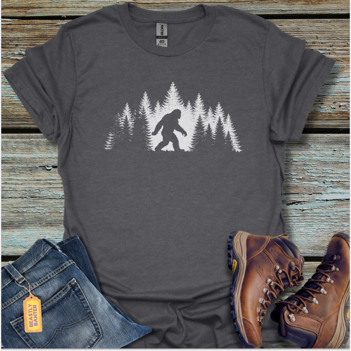 Bigfoot Winter Night T-Shirt - Beastly Banter