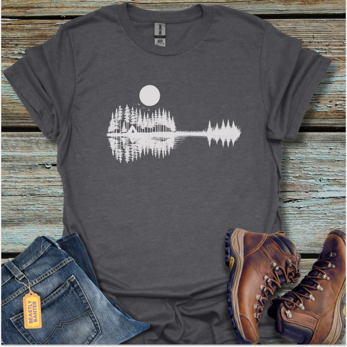 Guitar Reflections Hiking T-Shirt - Beastly Banter