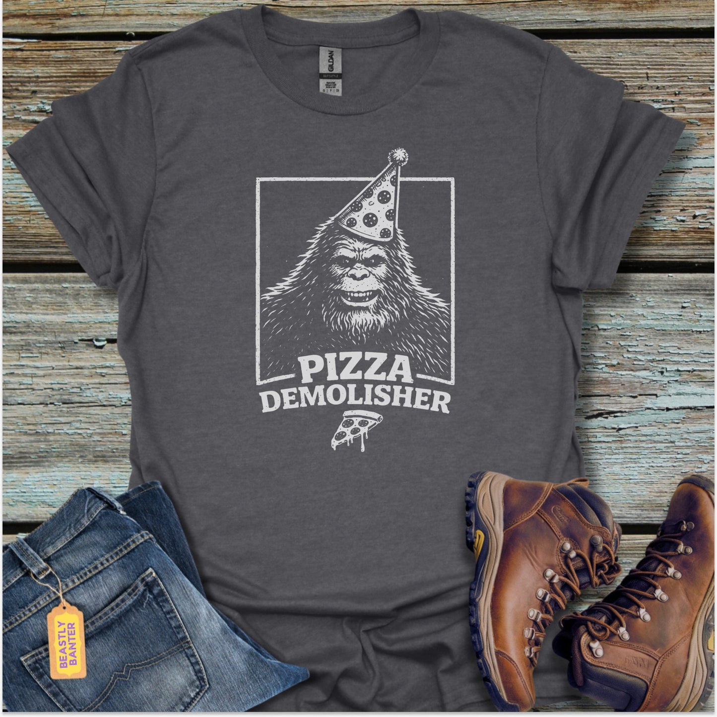 Bigfoot Pizza Destroyer T-Shirt - Beastly Banter