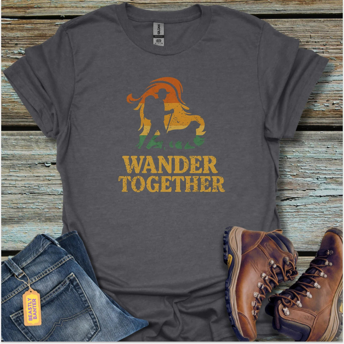 Wander Together Dog Hiking T-Shirt - Beastly Banter