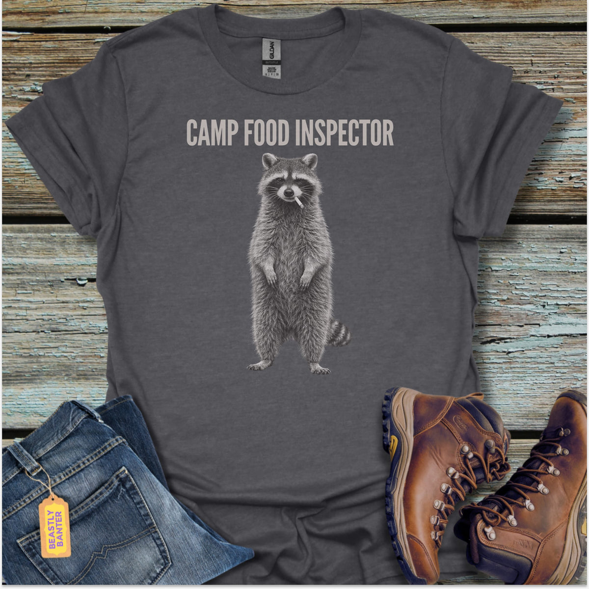 Raccoon Camp Food Inspector T-Shirt - Beastly Banter