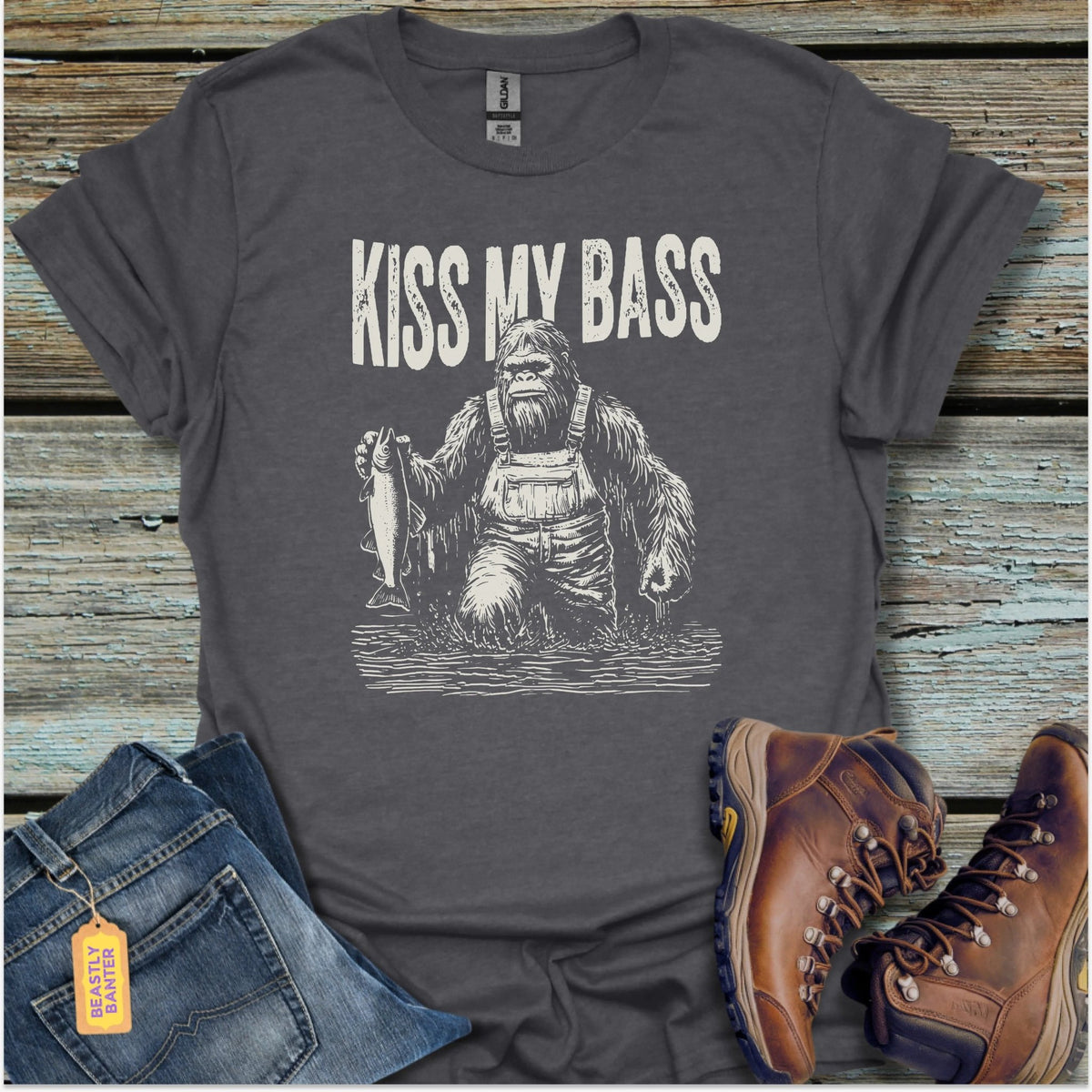 Kiss My Bass Bigfoot T-Shirt - Beastly Banter