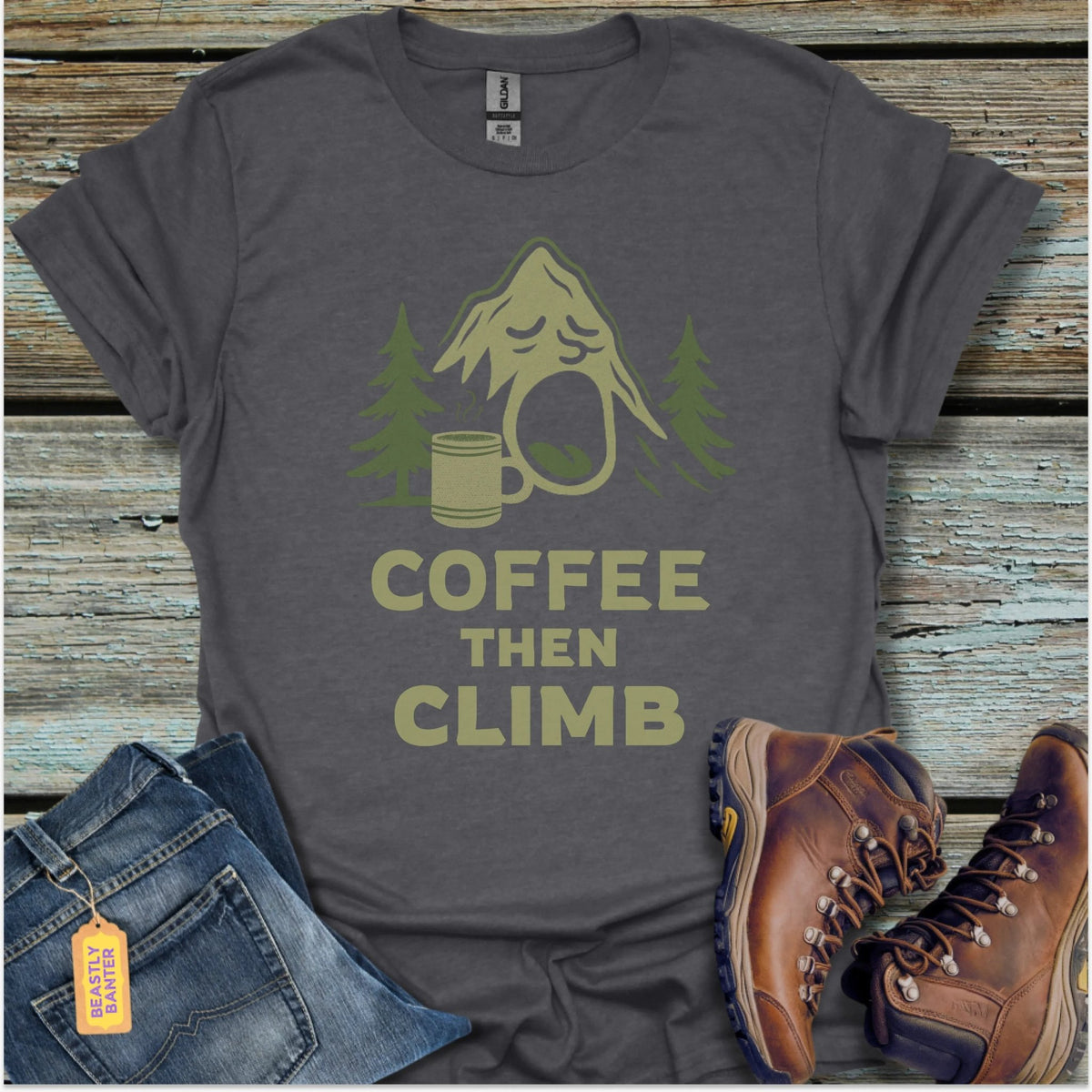 Coffee Then Climb T-Shirt - Beastly Banter