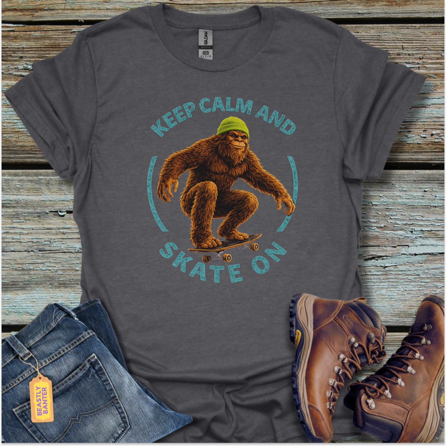 Bigfoot Skate On T-Shirt - Beastly Banter