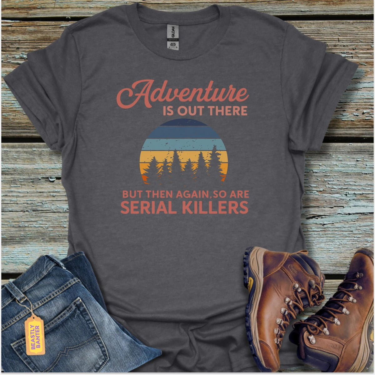 Adventure Is Out There Hiking T-Shirt - Beastly Banter