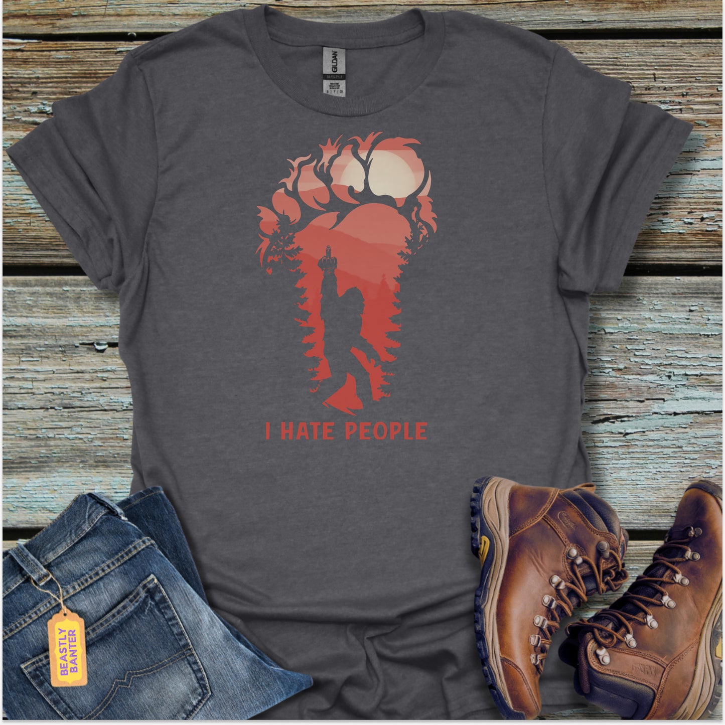 Bigfoot I Hate People T-Shirt