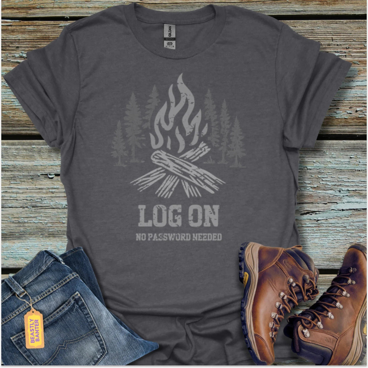 Log On, No Password T-Shirt - Beastly Banter
