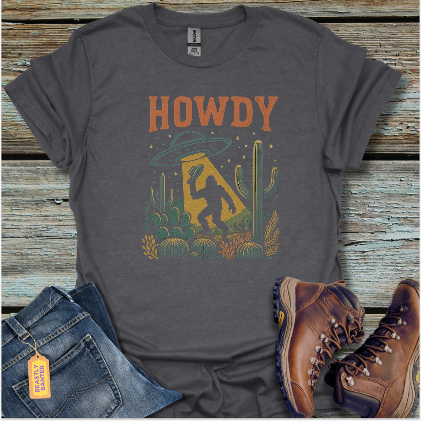 UFO Howdy Bigfoot T-Shirt
