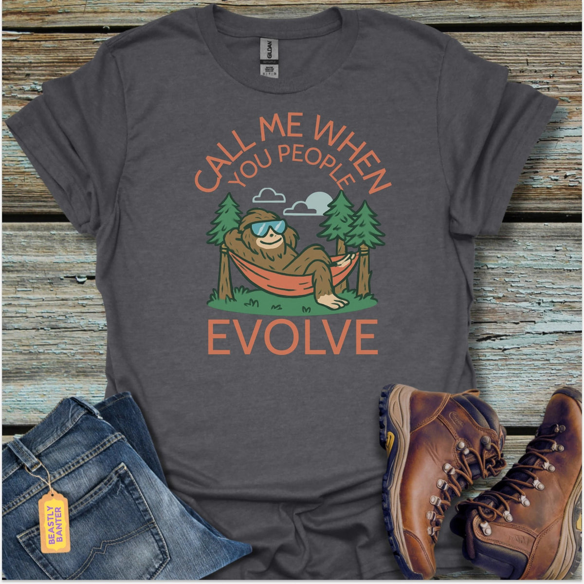 Waiting For Evolution Bigfoot T-Shirt - Beastly Banter