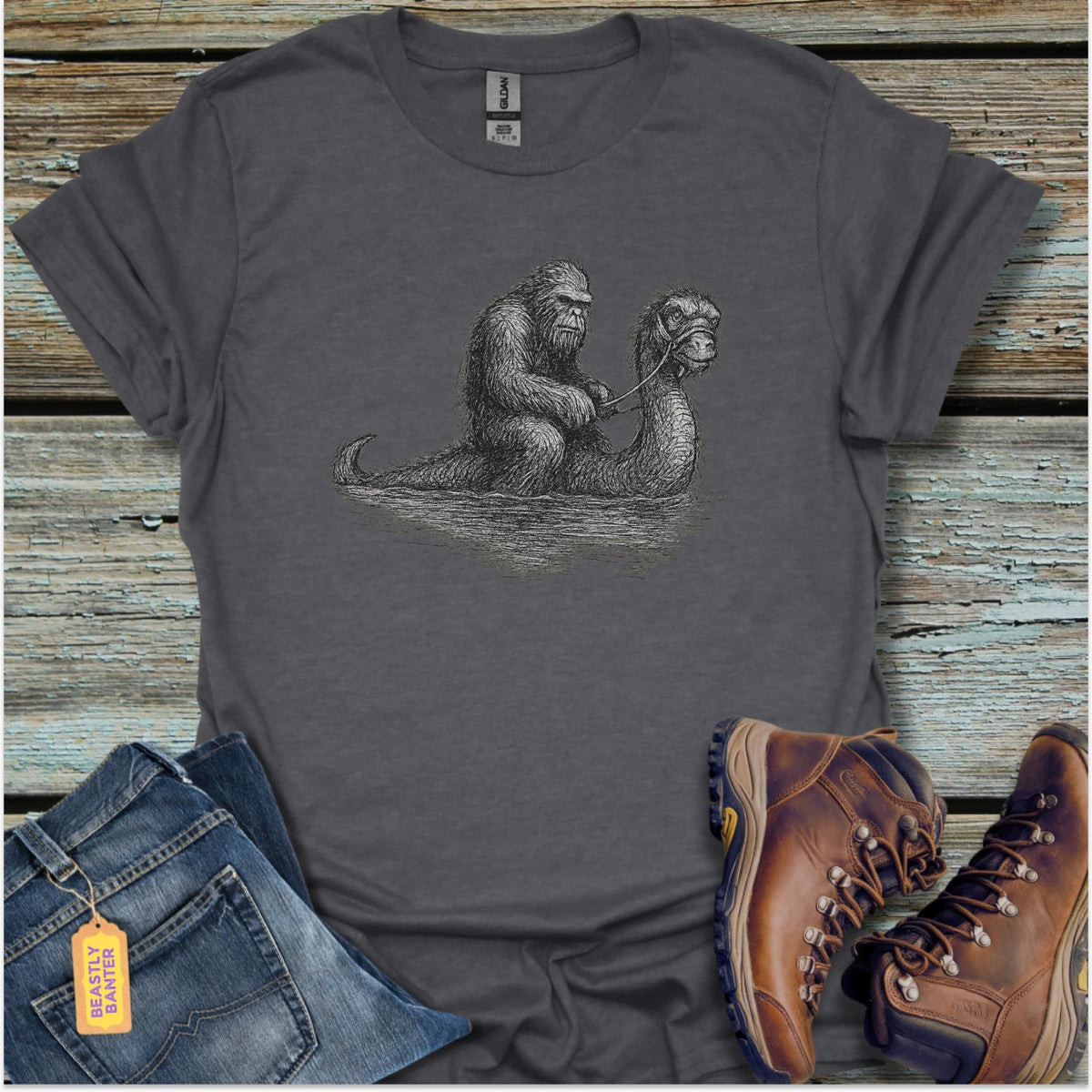 Bigfoot and Nessie T-Shirt - Beastly Banter