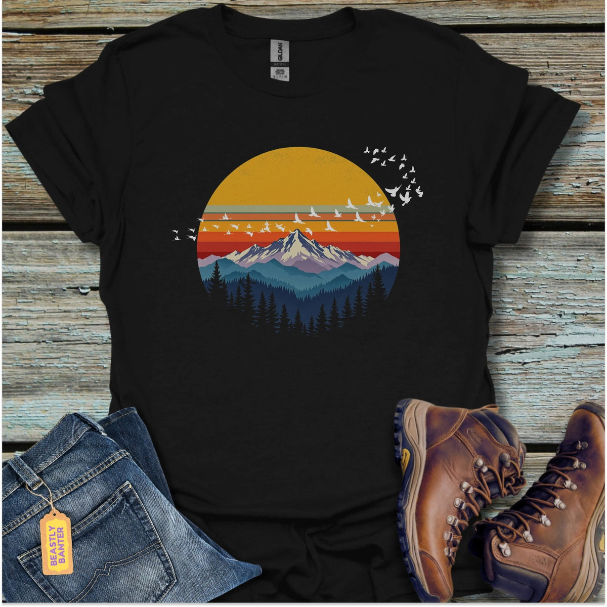 Vintage Sunset Migration T-Shirt - Beastly Banter