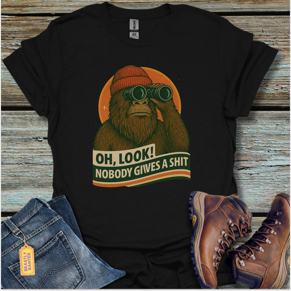 Nobody Cares Bigfoot T-Shirt - Beastly Banter