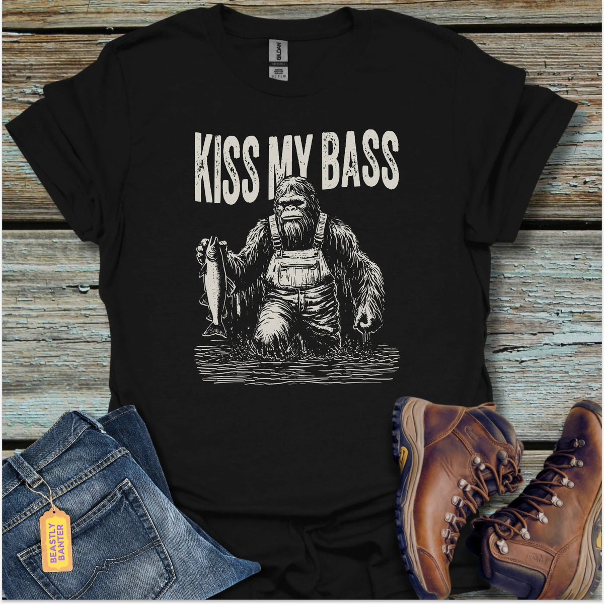 Kiss My Bass Bigfoot T-Shirt - Beastly Banter