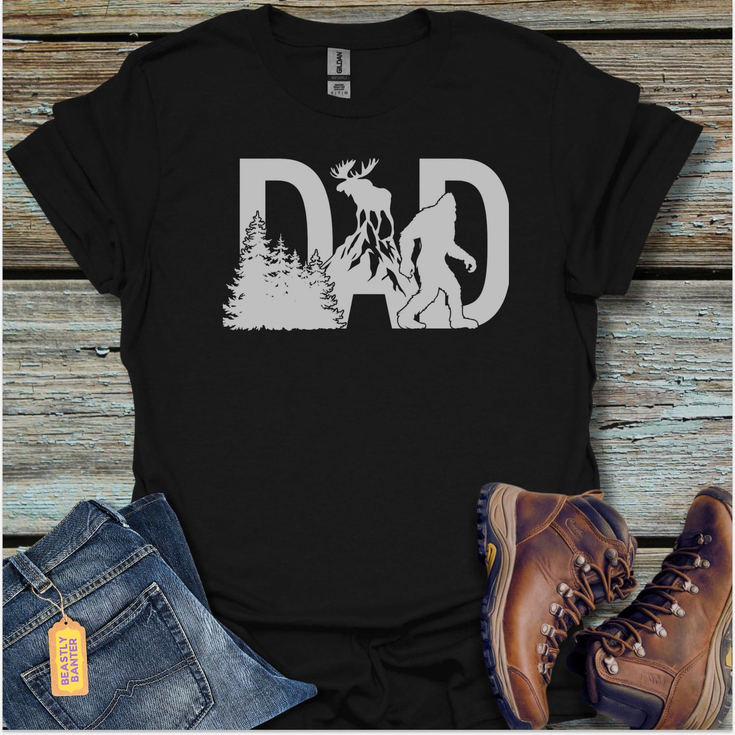 Bigfoot Moose Wild Dad T-Shirt - Beastly Banter