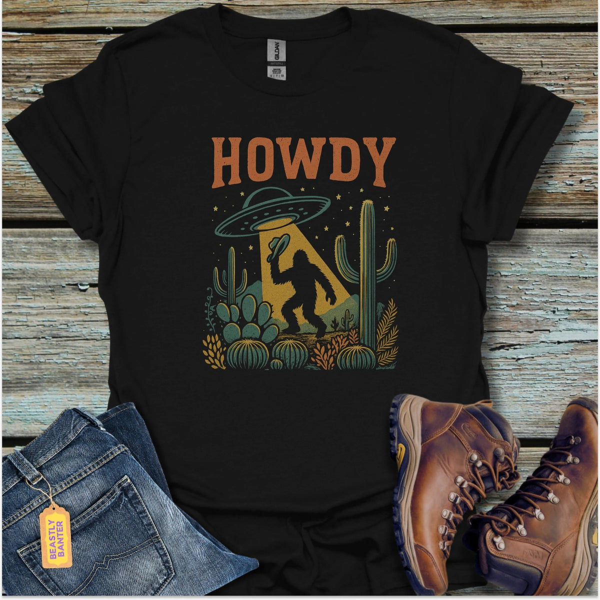 UFO Howdy Bigfoot T-Shirt - Beastly Banter