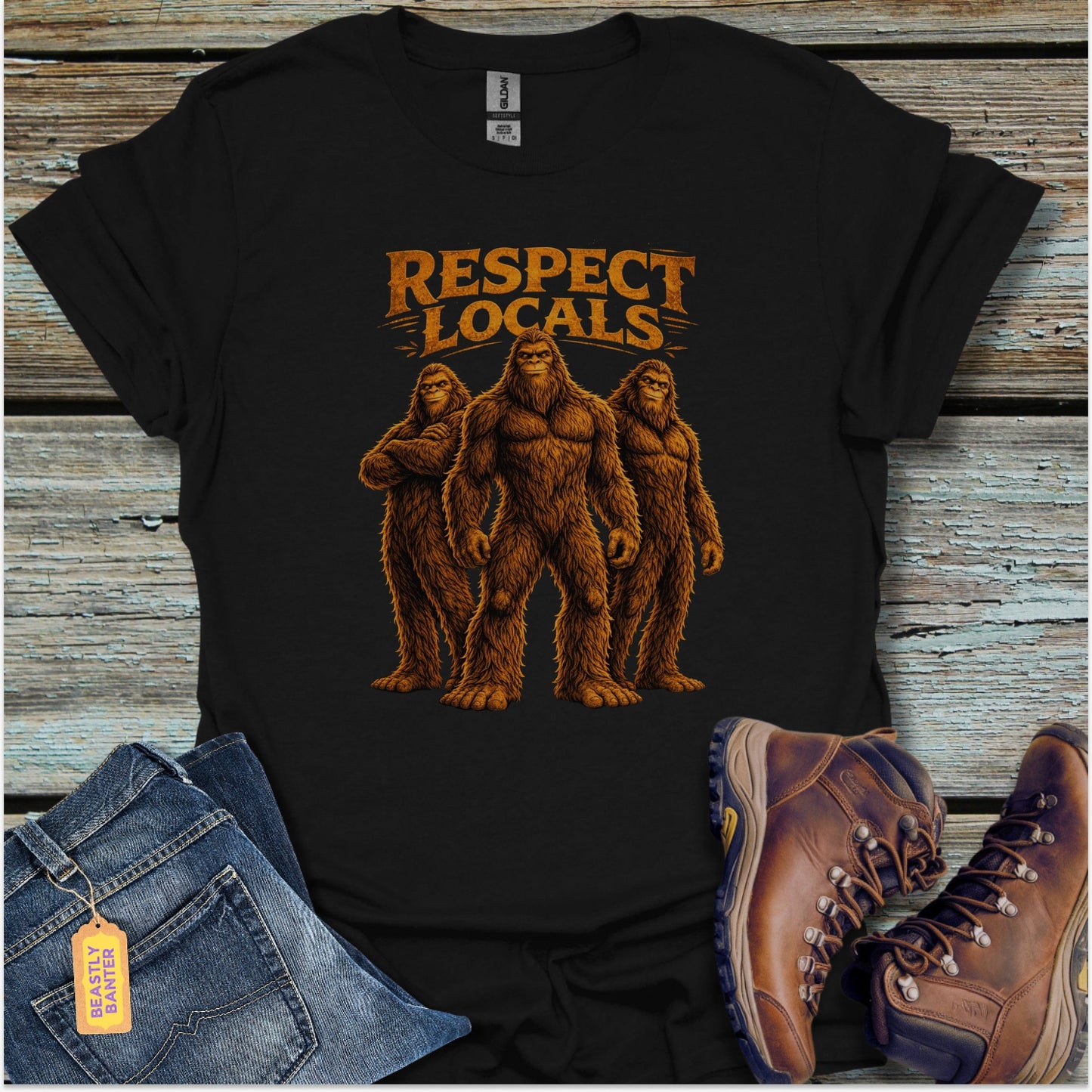 Respect Locals Bigfoot Crew T-Shirt - Beastly Banter
