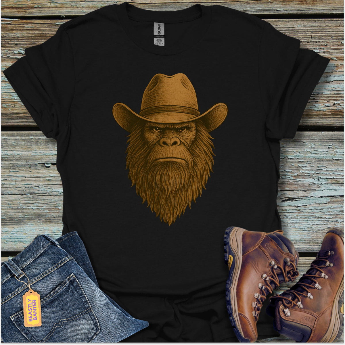 Bigfoot Cowboy T-Shirt - Beastly Banter