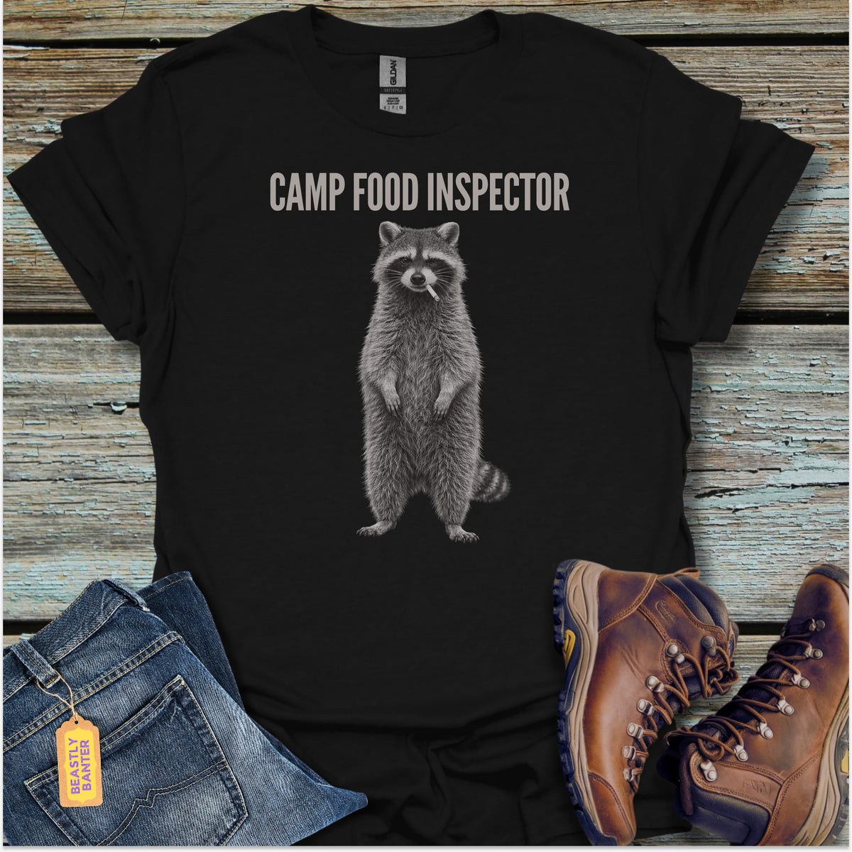 Raccoon Camp Food Inspector T-Shirt - Beastly Banter
