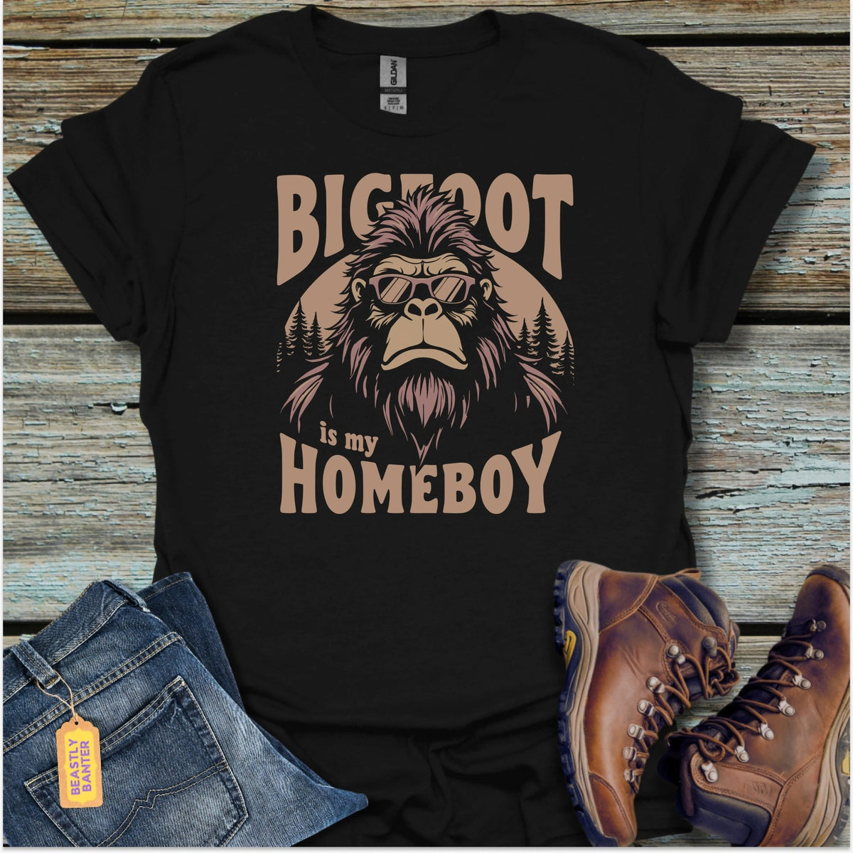 Bigfoot Is My Homeboy T-Shirt - Beastly Banter