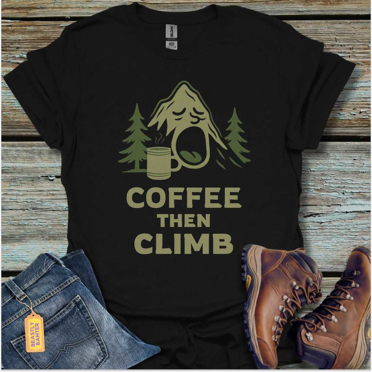 Coffee Then Climb T-Shirt - Beastly Banter