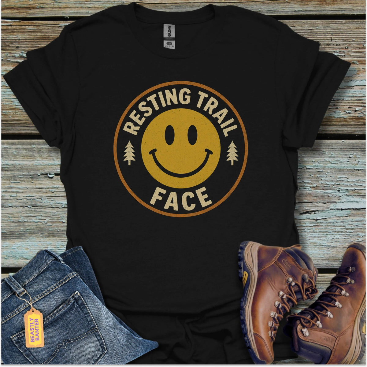Resting Trail Face Hiking T-Shirt - Beastly Banter