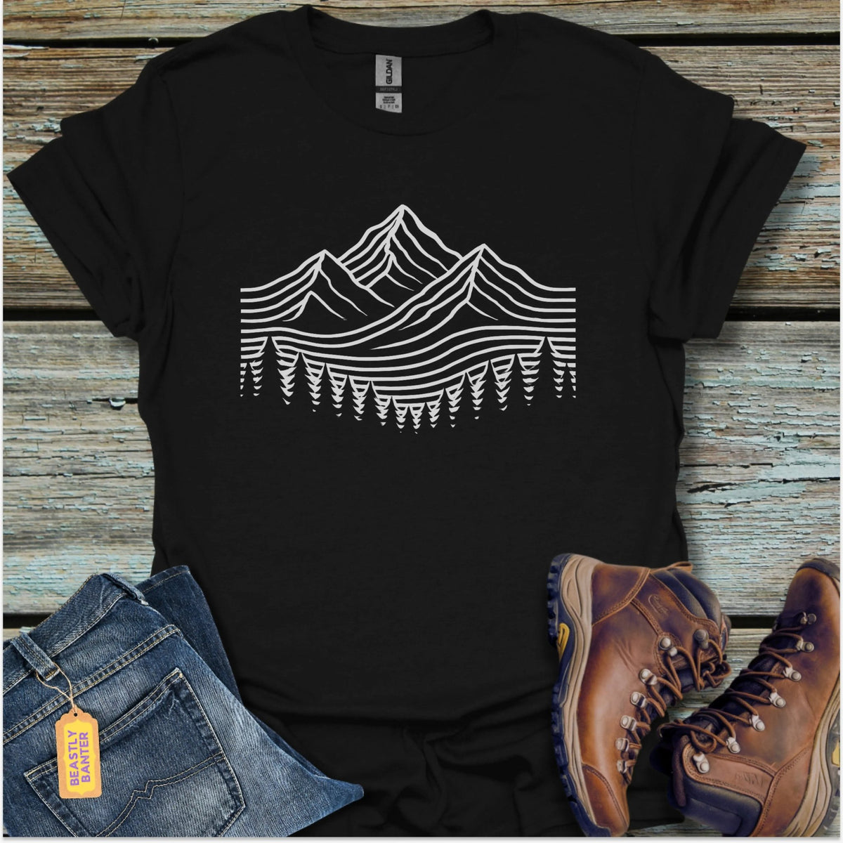 Flowing Alpine Peaks T-Shirt - Beastly Banter