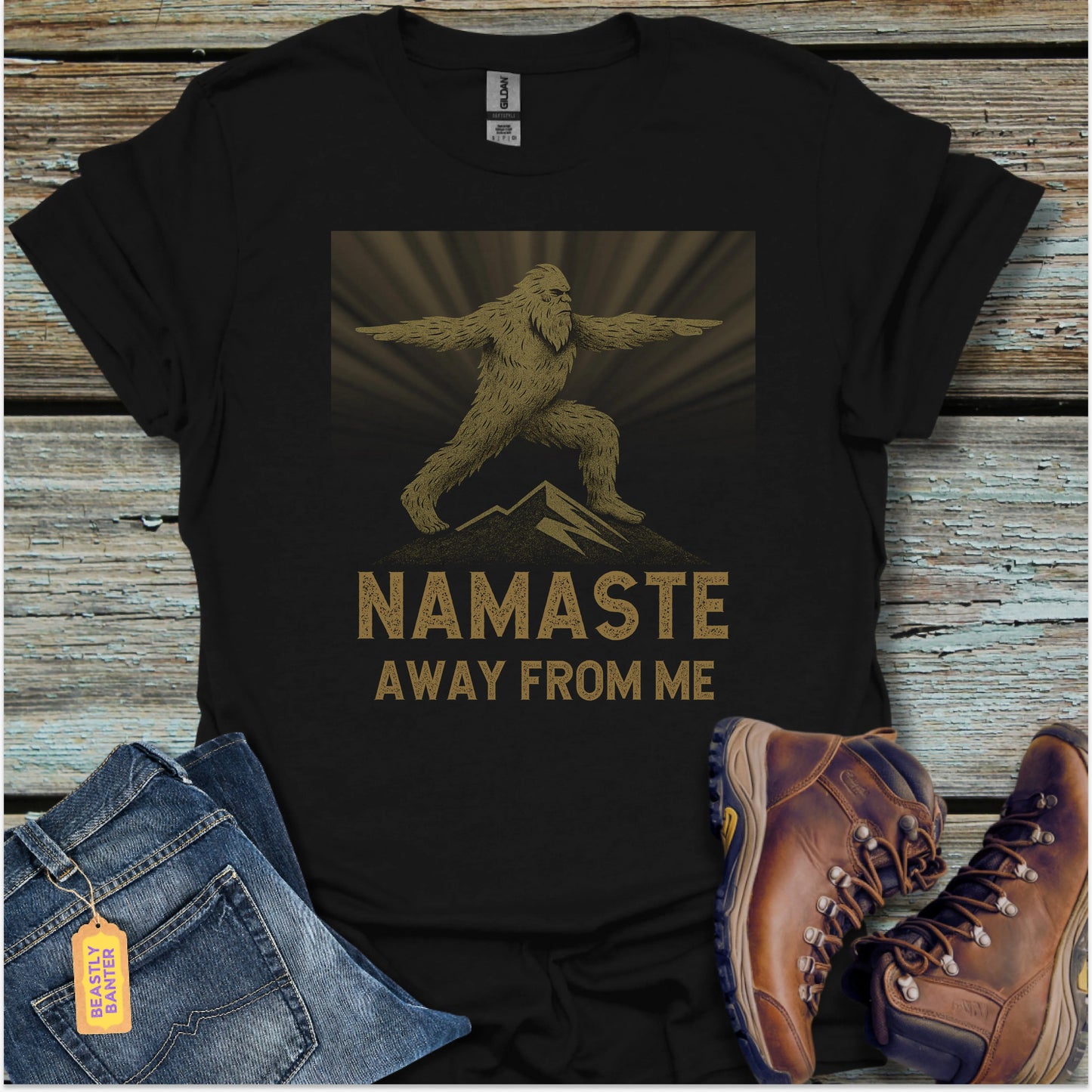 Namaste Away Bigfoot T-Shirt