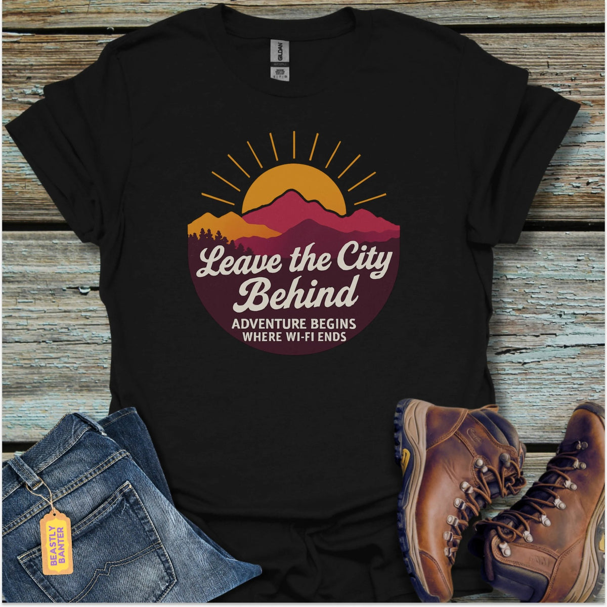 Leave the City Behind Hiking T-Shirt - Beastly Banter