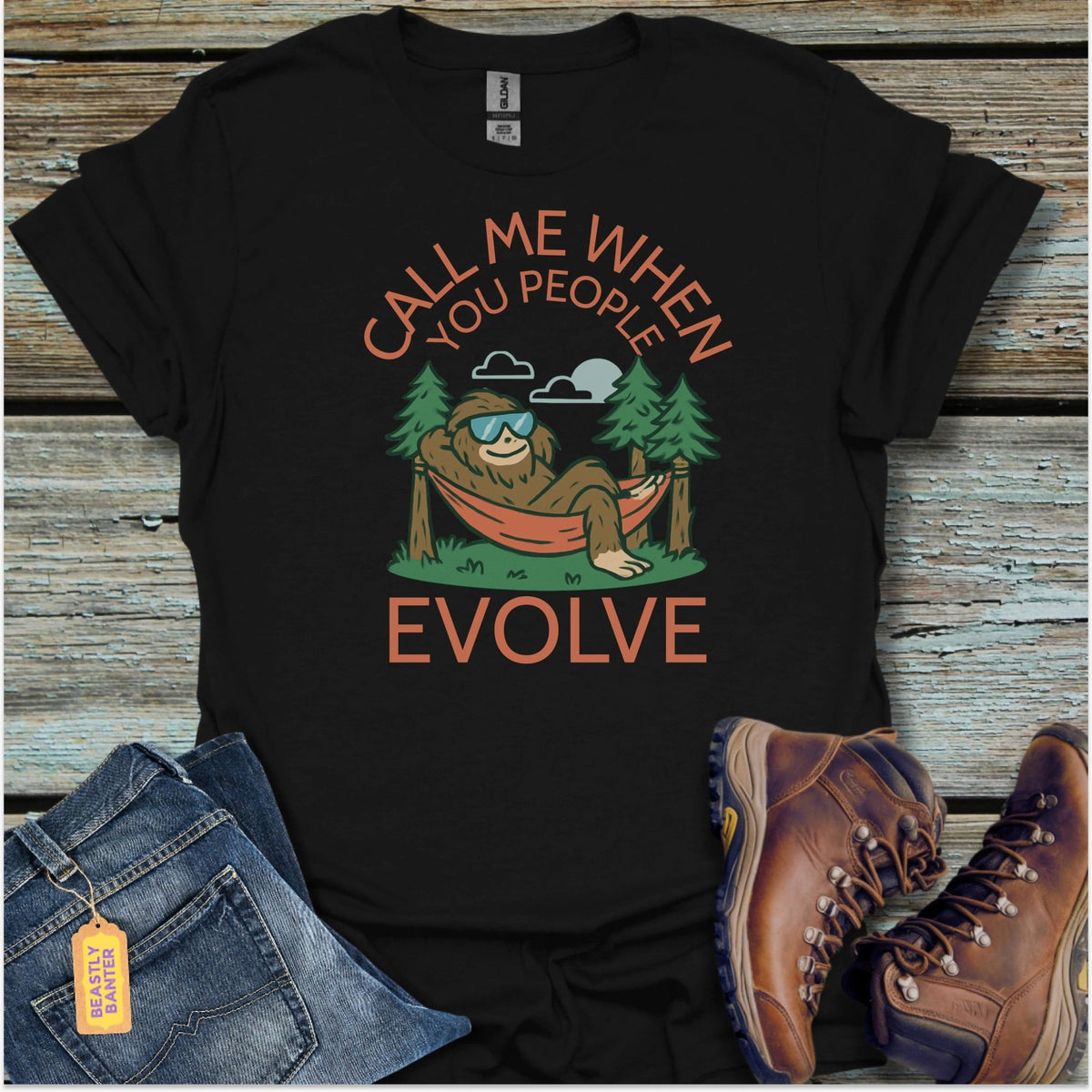 Waiting For Evolution Bigfoot T-Shirt - Beastly Banter
