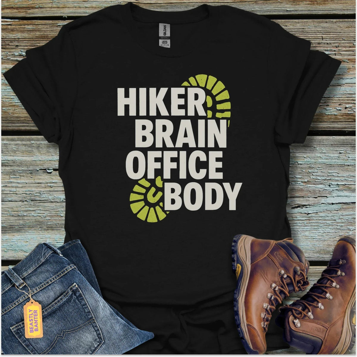 Hiker Brain, Office Body T-Shirt - Beastly Banter