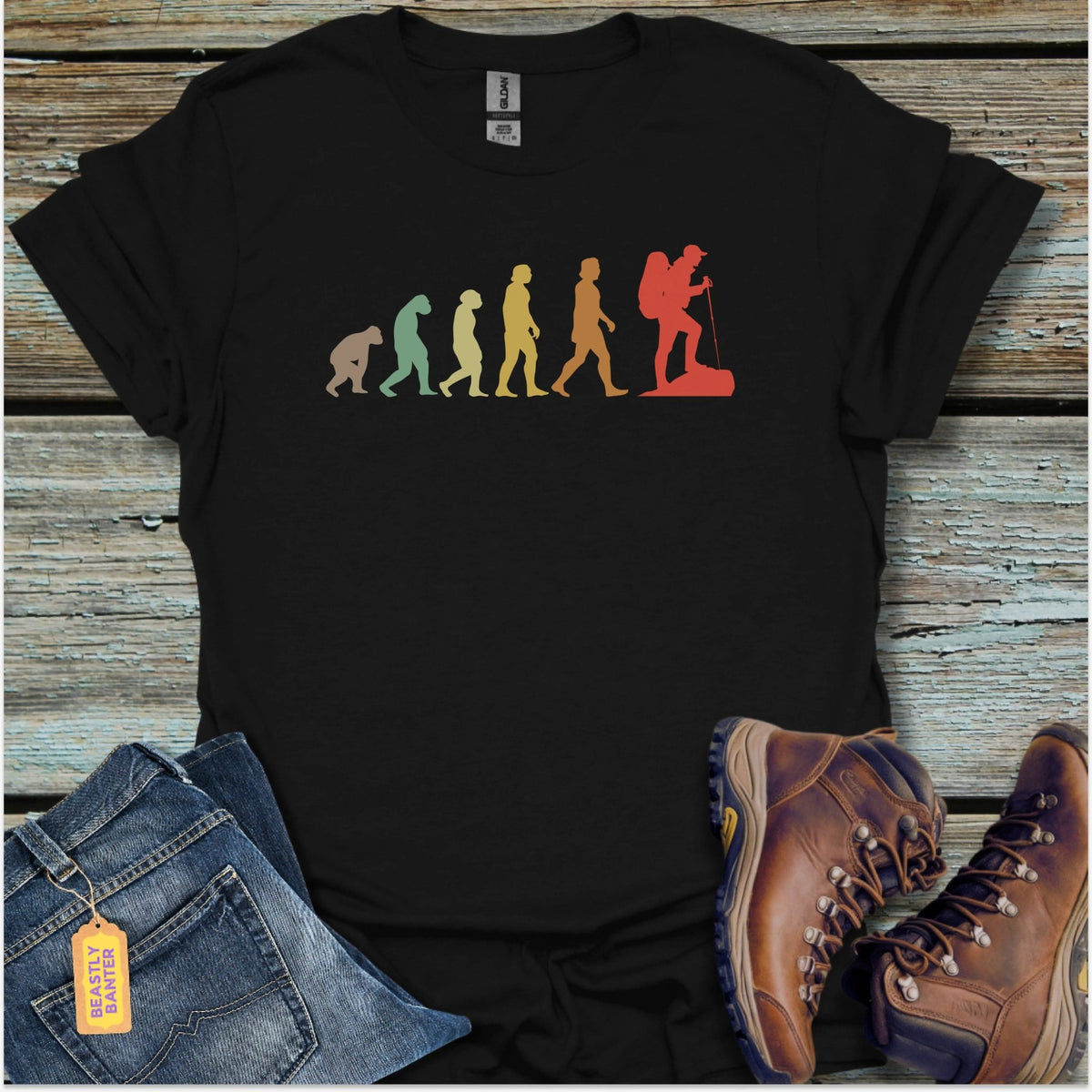 Evolution Of A Hiker T-Shirt - Beastly Banter