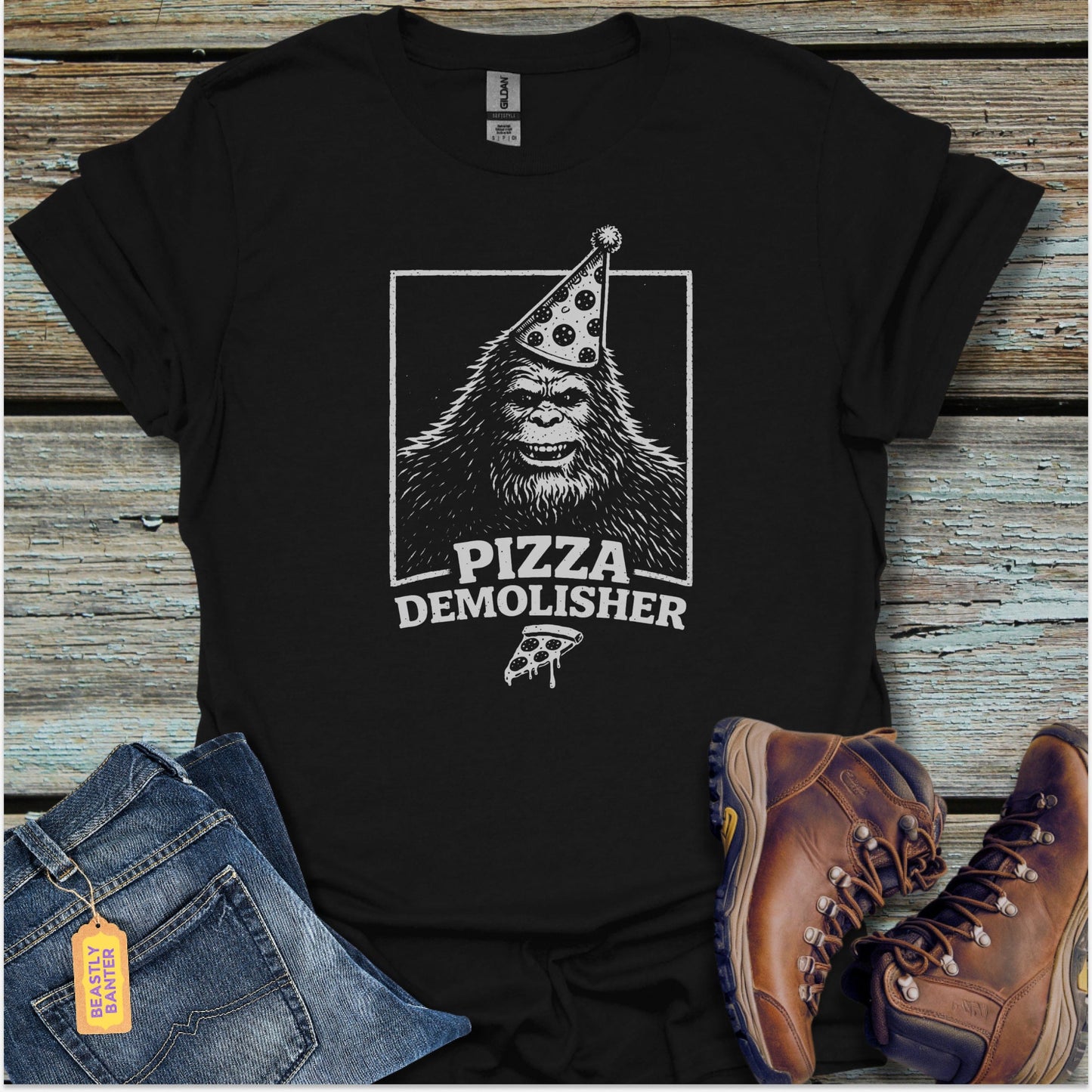 Bigfoot Pizza Destroyer T-Shirt - Beastly Banter