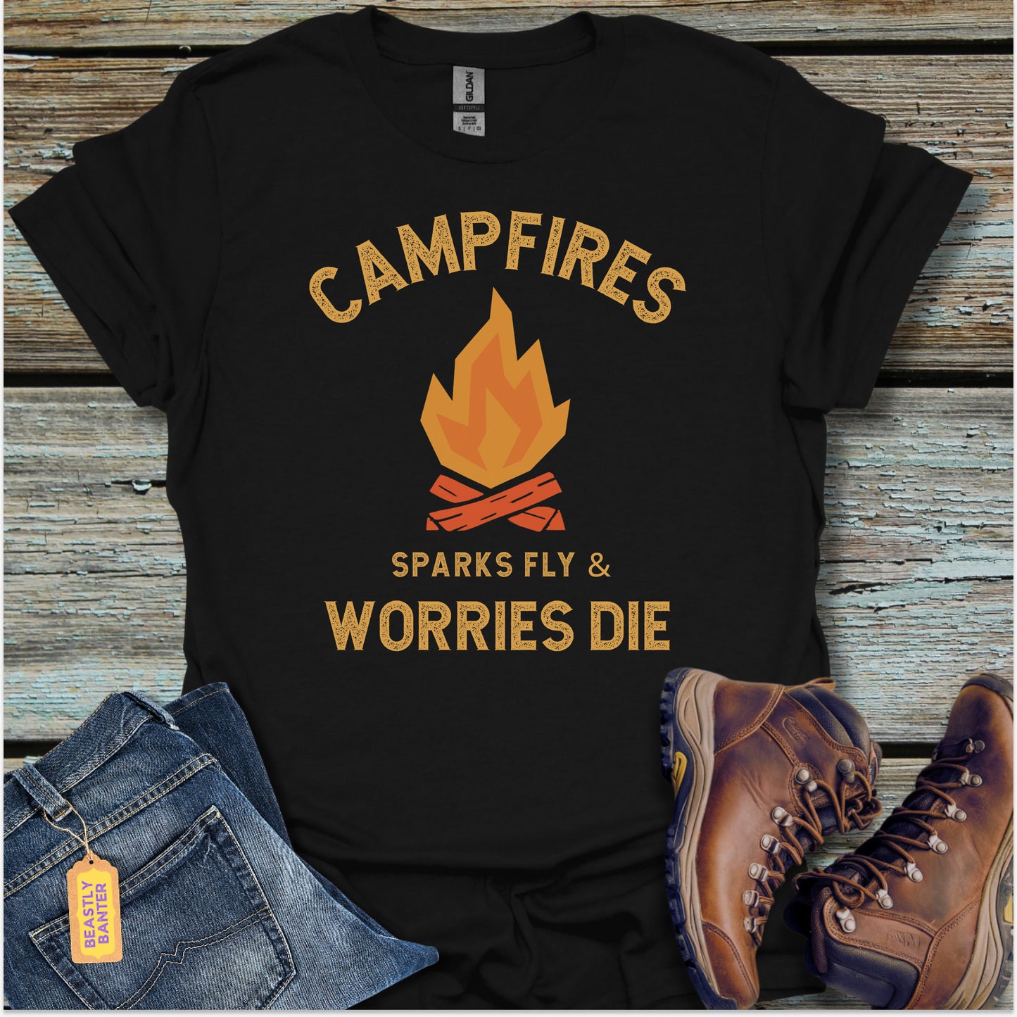 Campfire Worries Die T-Shirt