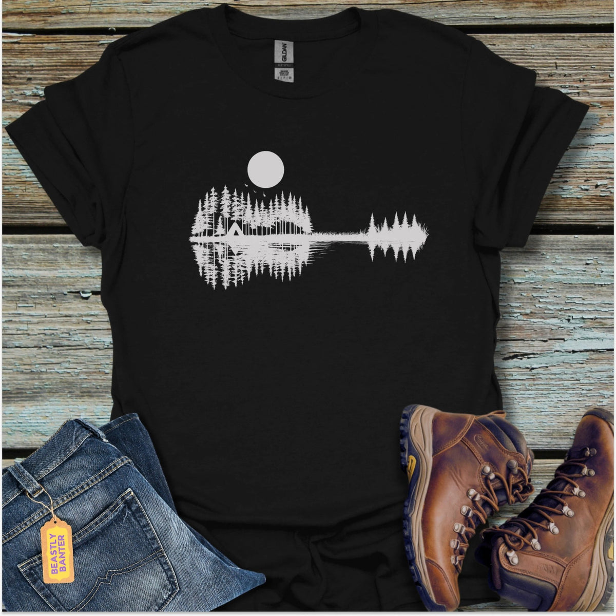 Guitar Reflections Hiking T-Shirt - Beastly Banter