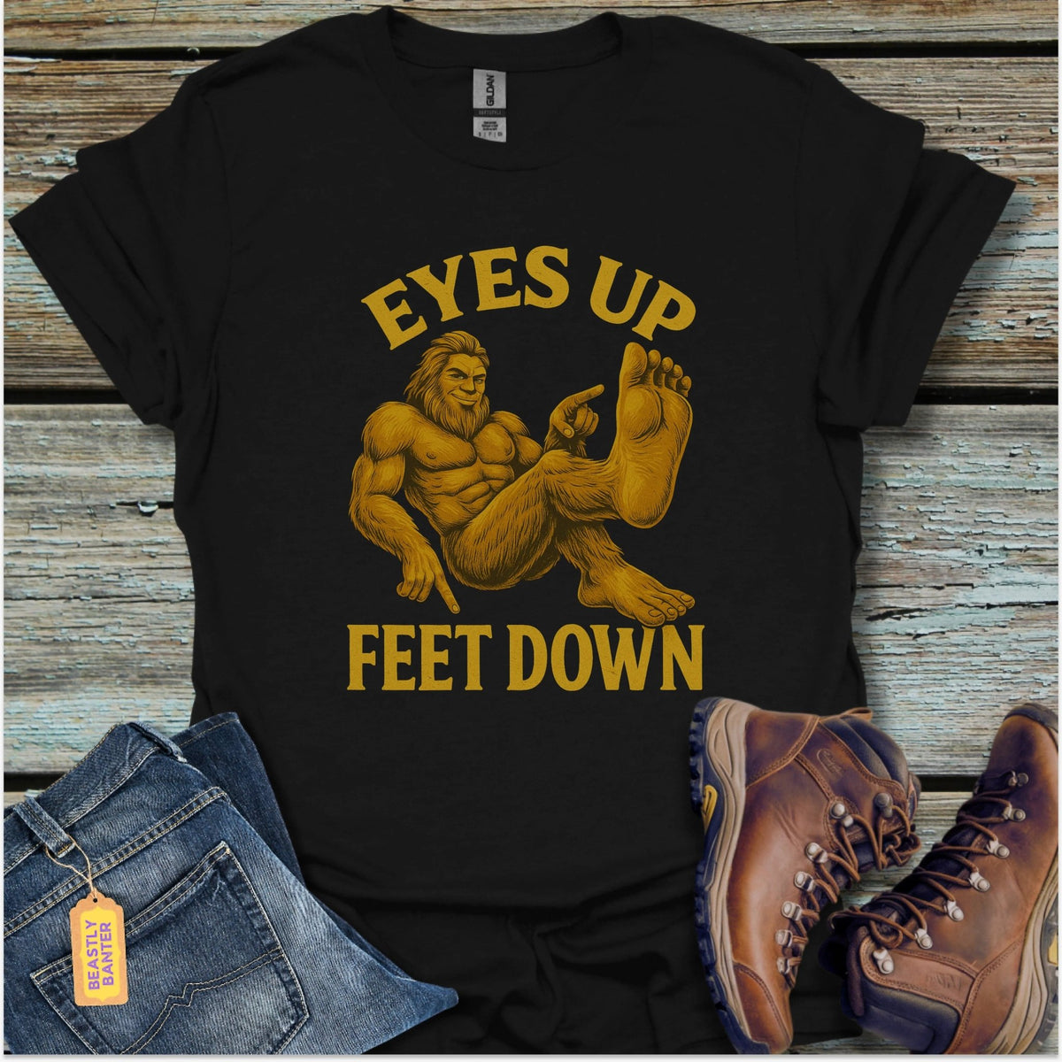 Eyes Up Bigfoot T-Shirt - Beastly Banter