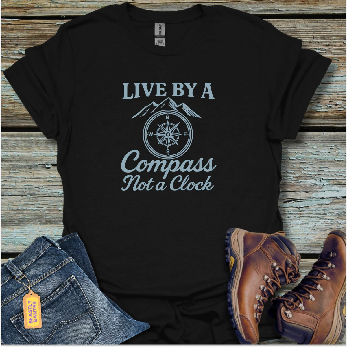 Live By A Compass Hiking T-Shirt - Beastly Banter