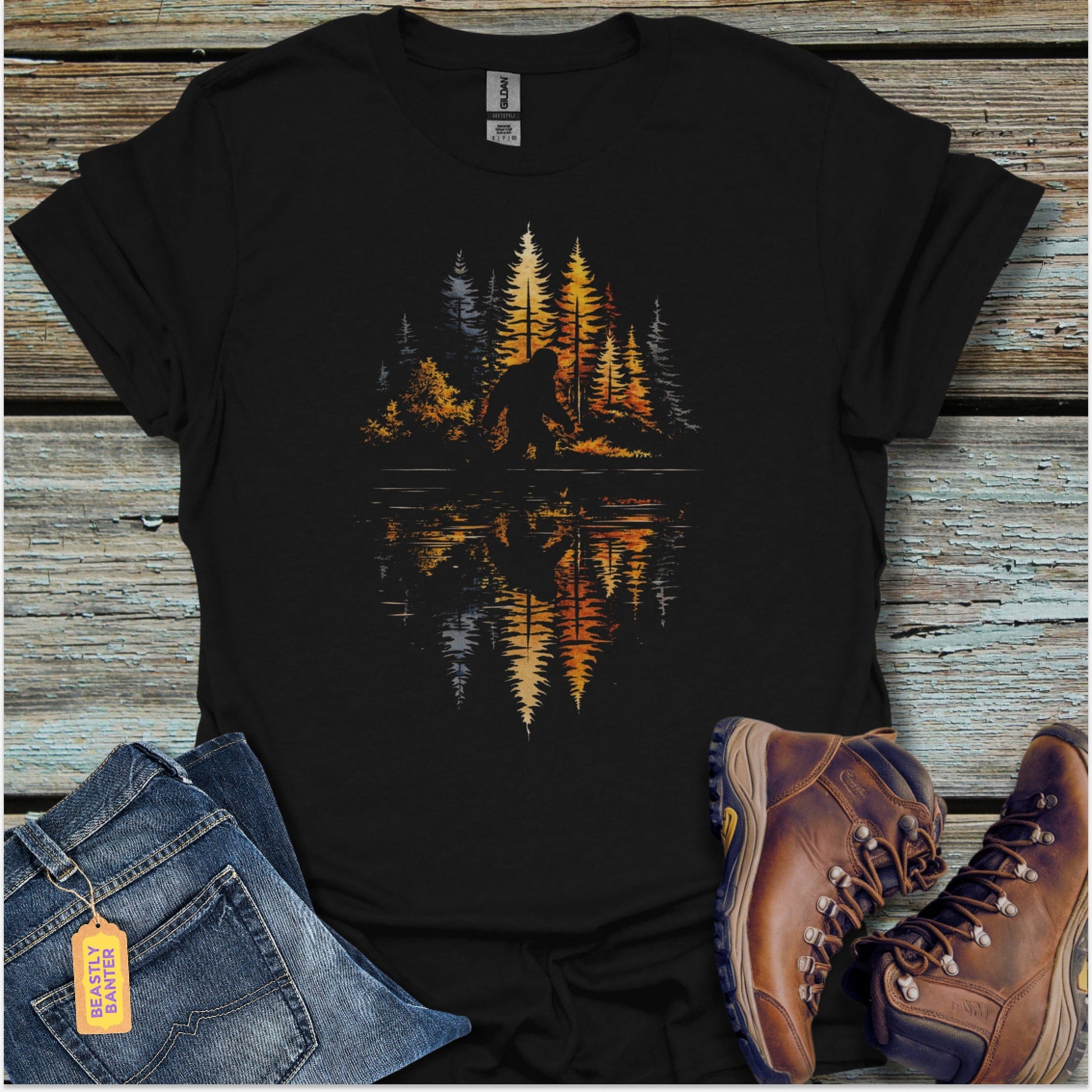 Night Hike Bigfoot T-Shirt - Beastly Banter