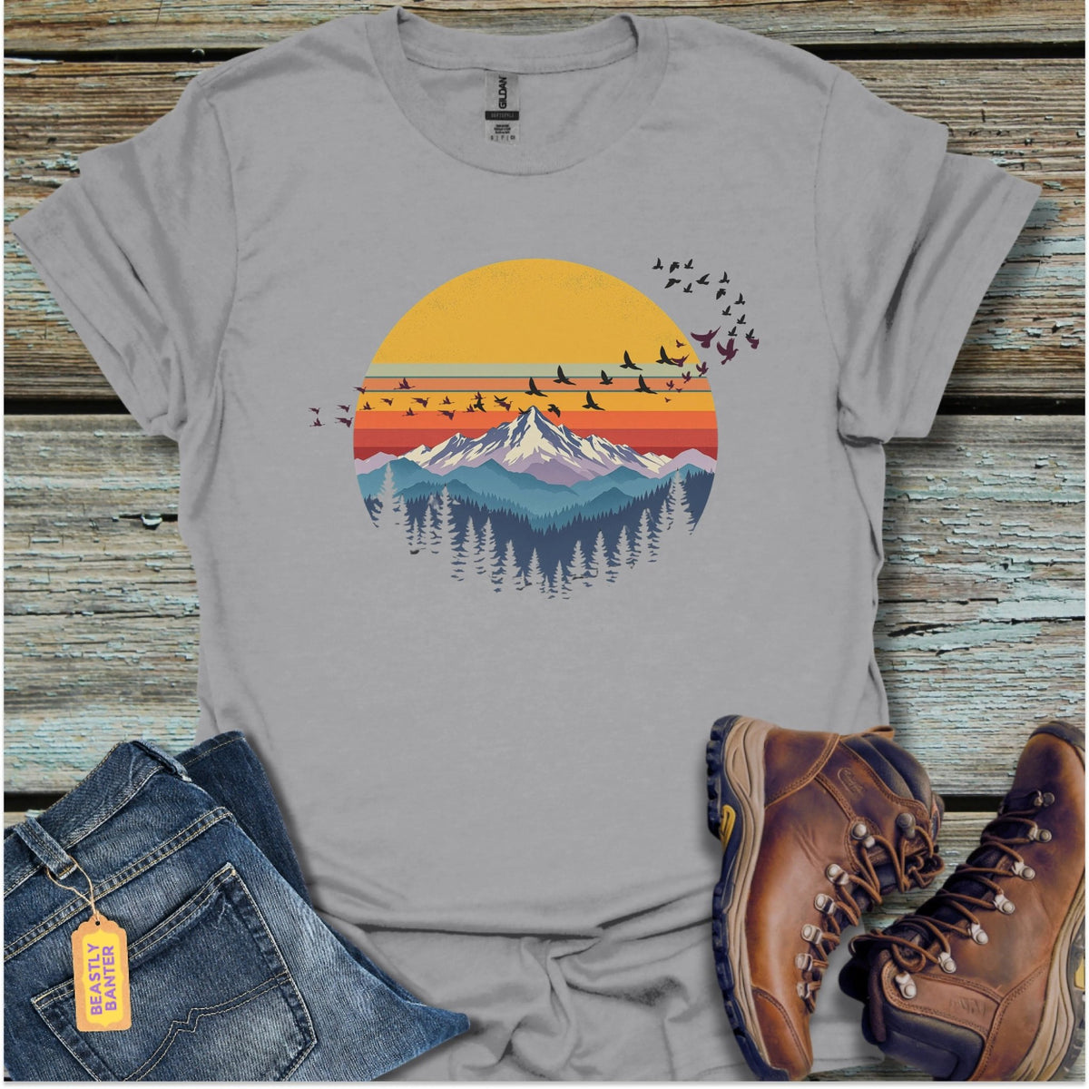 Vintage Sunset Migration T-Shirt - Beastly Banter