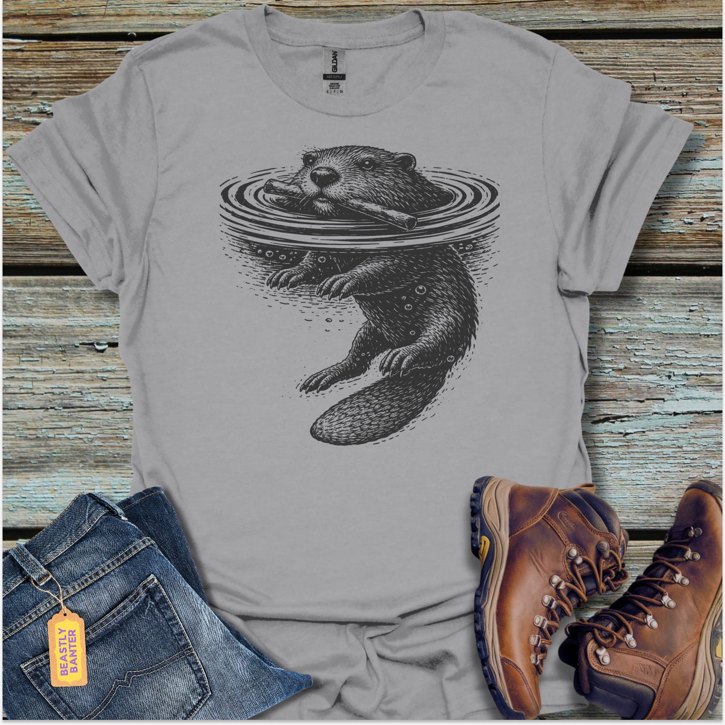 Below the Surface Beaver T-Shirt - Beastly Banter