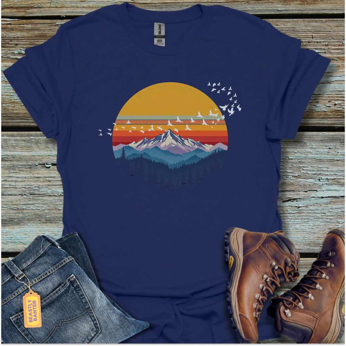 Vintage Sunset Migration T-Shirt - Beastly Banter