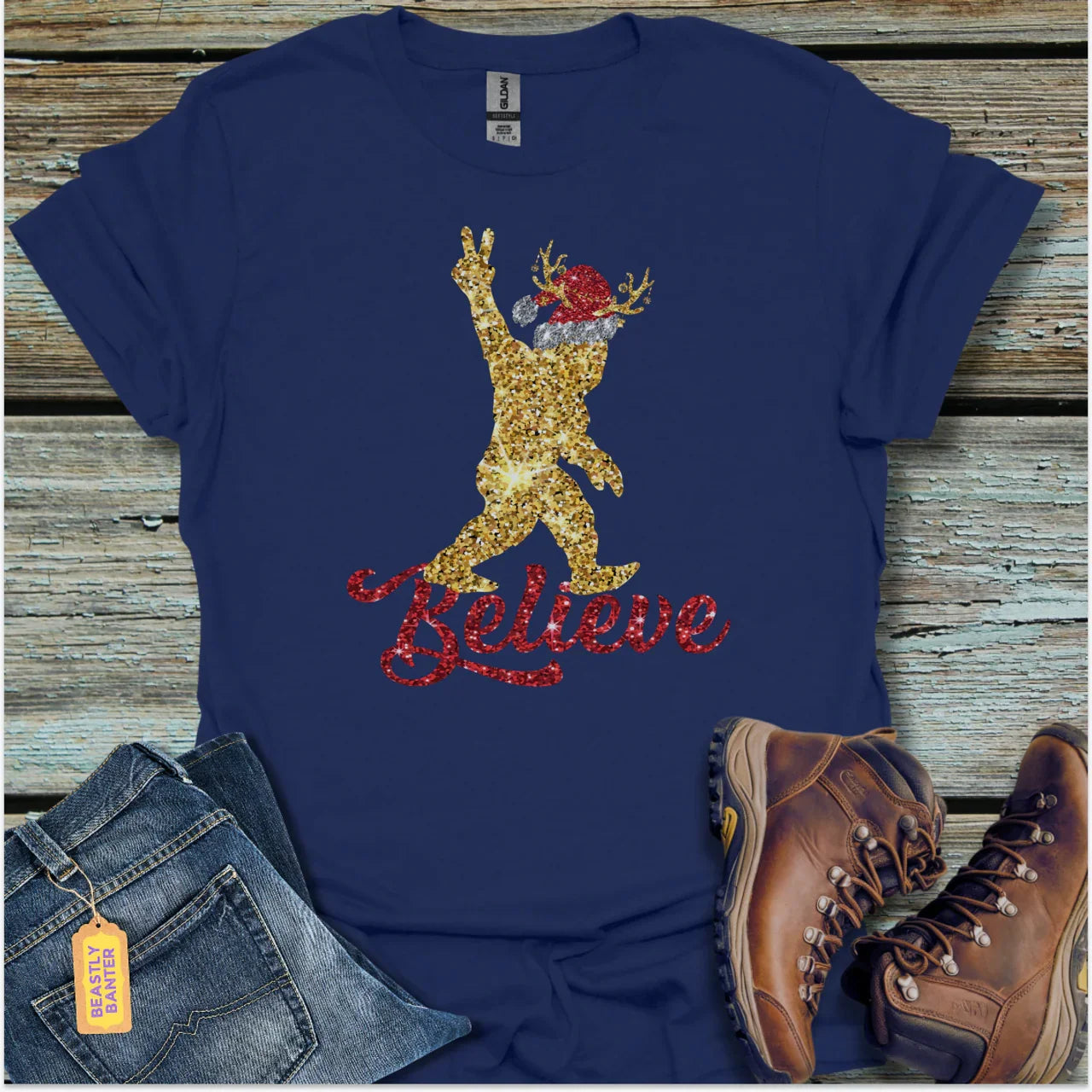 Bigfoot Christmas Believe T-Shirt