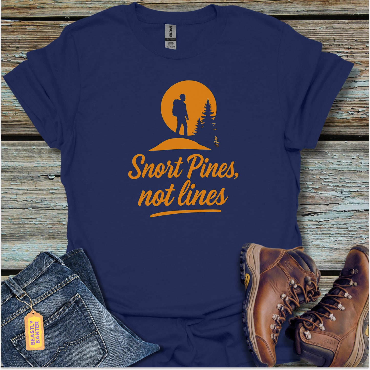 Snort Pines, Not Lines Hiker T-Shirt